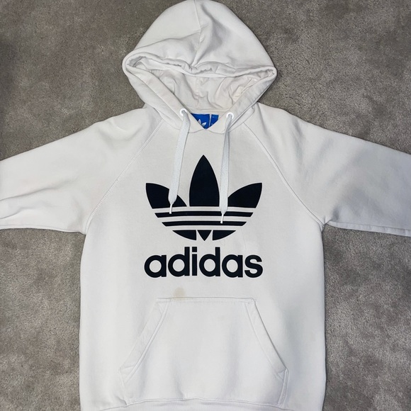 Adidas White And Black Sweatshirt Hoodie